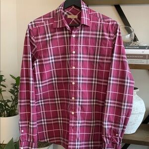 Burberry Red Pink Plaid Shirt